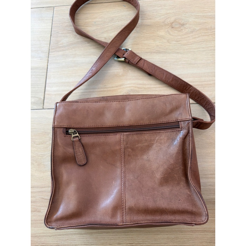 MC Marc Chantal Brown Leather Studded Coin Medallion Crossbody Bag Vintage - Picture 6 of 7